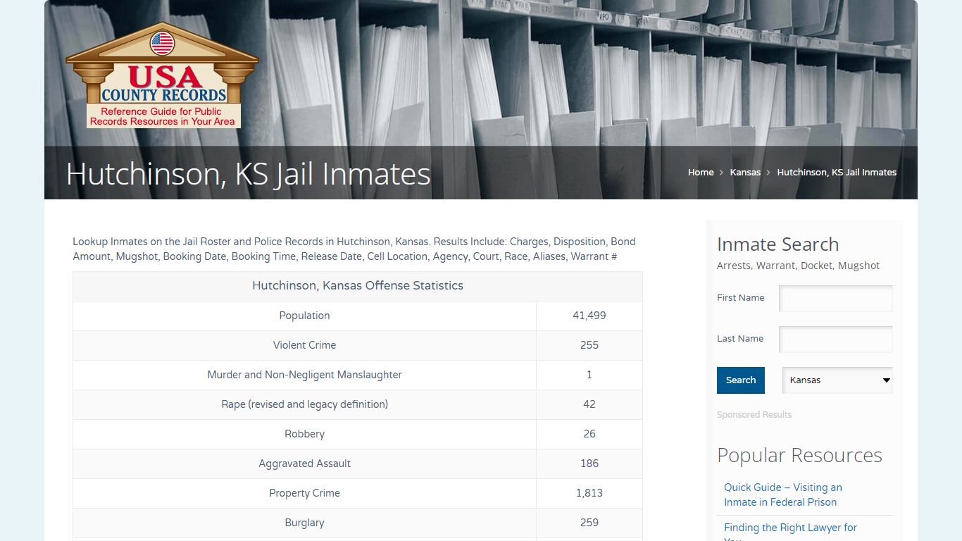Hutchinson, KS Jail Inmates | Name Search